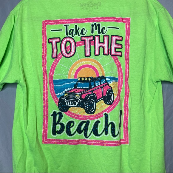 Sunshine Raised Neon Green Beach Shirt - Picture 7 of 7
